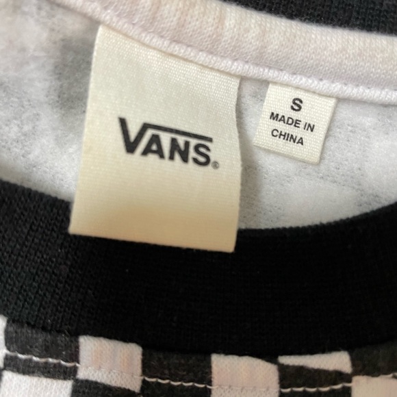 Small Checkered Vans Cropped Sweatshirt - Picture 2 of 2